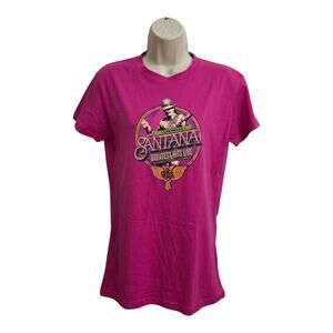 Santana Concert T Shirt Pink Womens Las Vegas Concert Shirt Size Large New